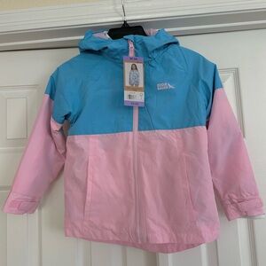 EDDIE BAUER Kids Youth Reversible 3 in 1 Pink Blue Jacket Size XS 5/6 NWT